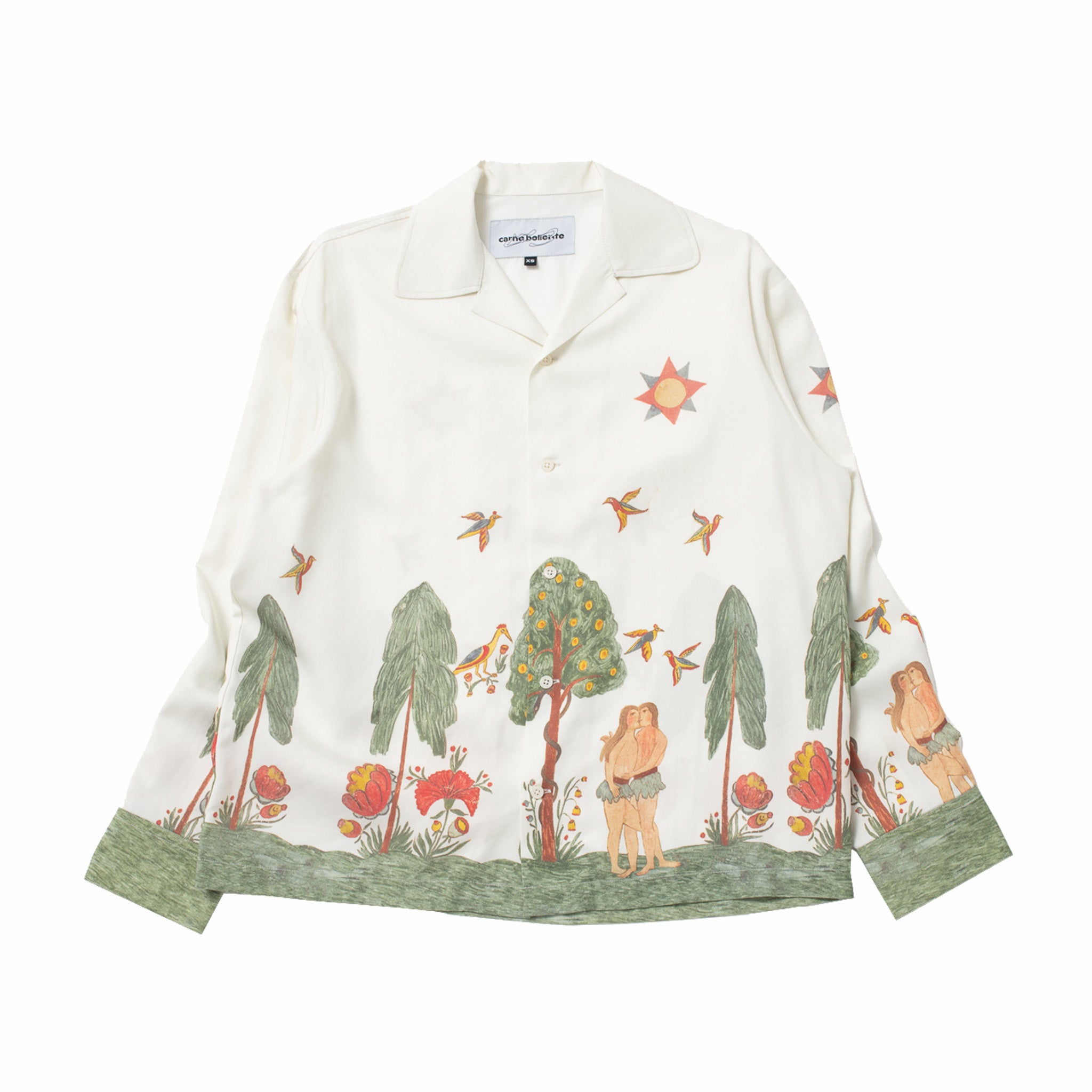 Carne Bollente, Carne Bollente Eves Garden Button Up Shirt (Bianco)