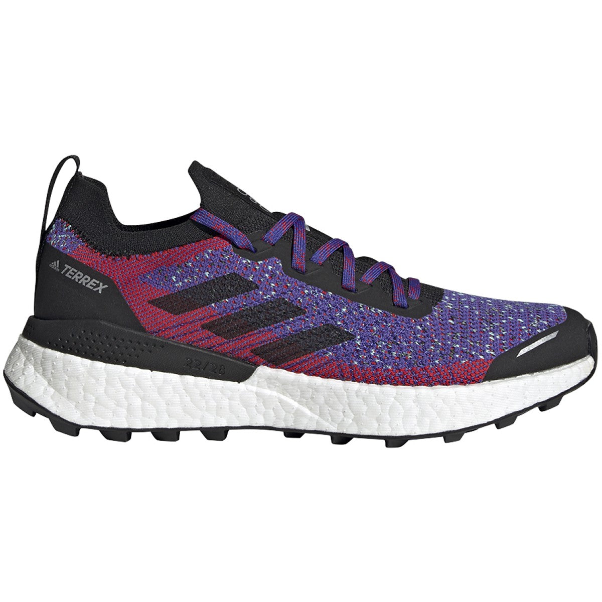 adidas, Donna Terrex Two Ultra Primeblue Trail Running Shoe - Scarlet/Core Black/Hazy Sky - Regular (B)
