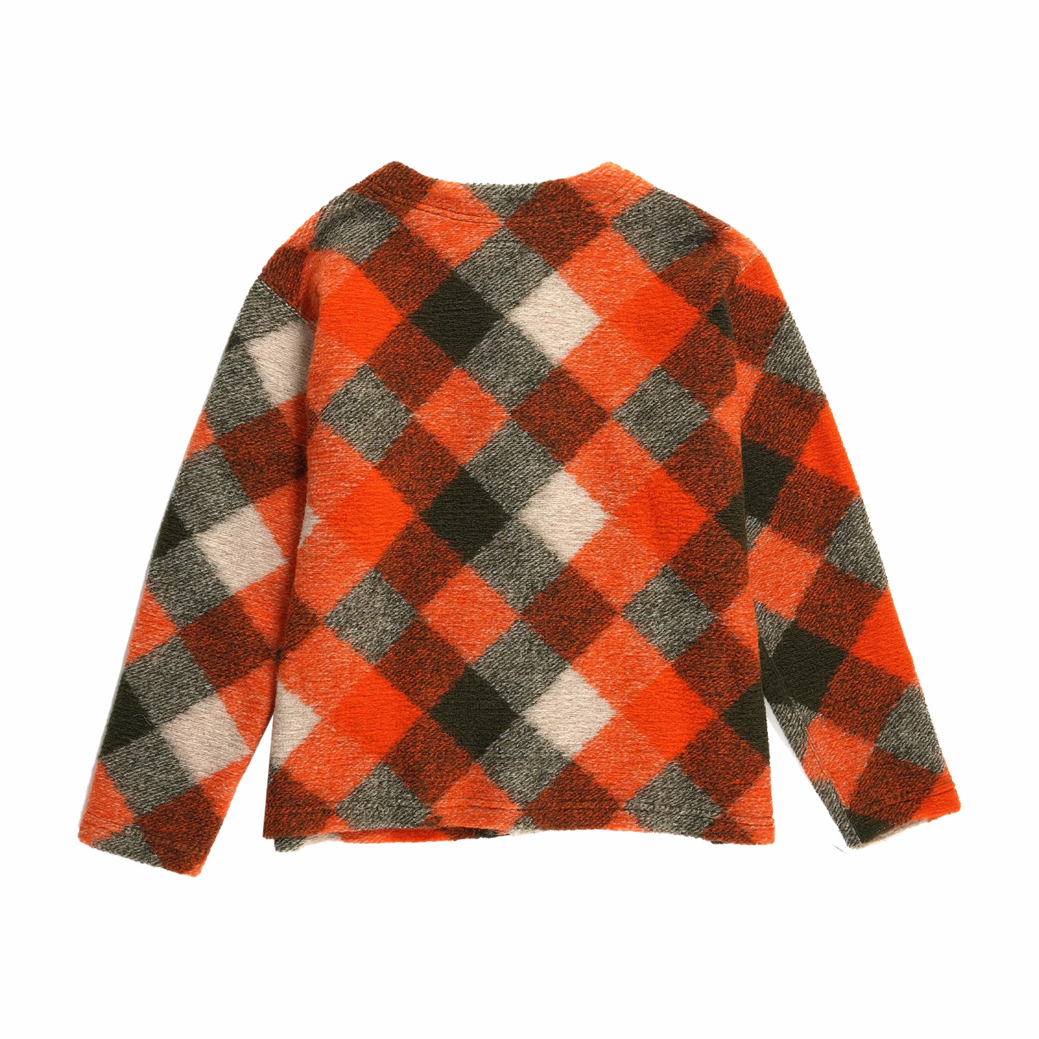 Indumenti ingegnerizzati, Engineered Garments - Cardigan in maglia di diamante in lana poly (arancione)