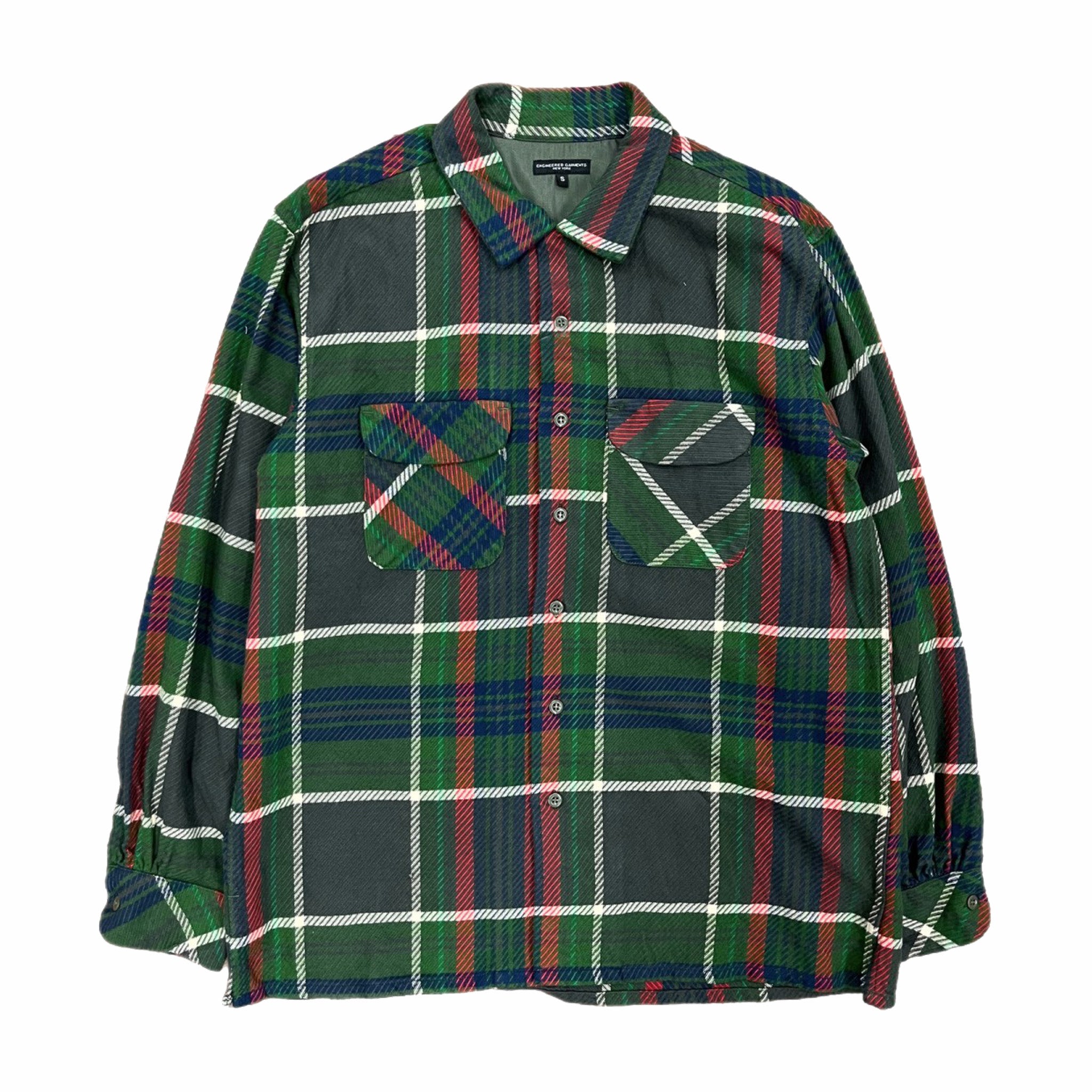 Indumenti ingegnerizzati, Engineered Garments Classic Shirt Heavy Twill Plaid (oliva)