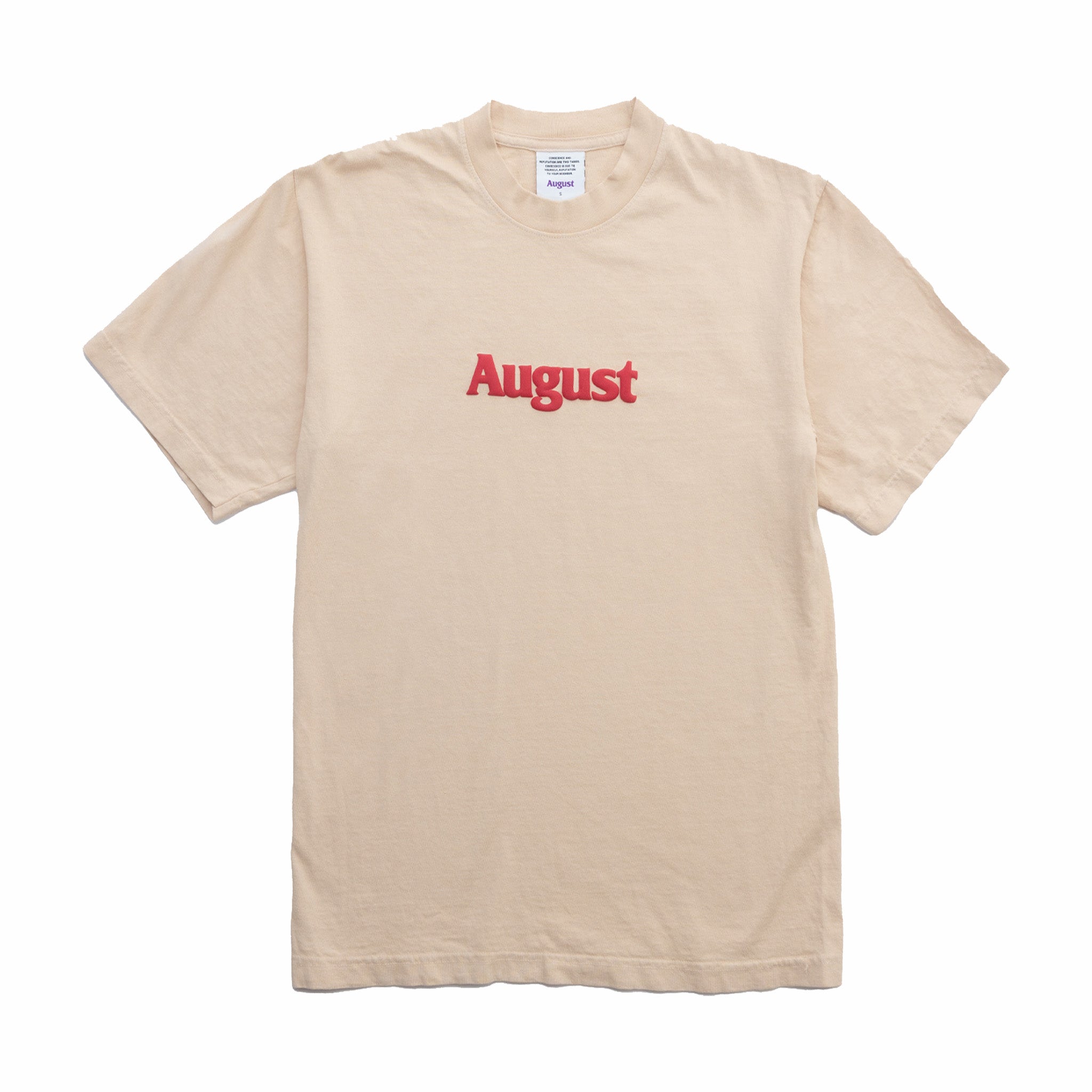 Agosto, Maglietta con logo di agosto (beige/vino)