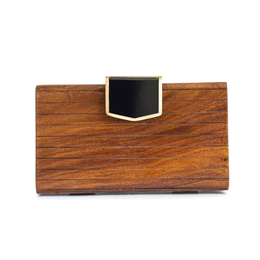 Mani uguali, Mani uguali Borsa a scatola di legno foderata minimalista