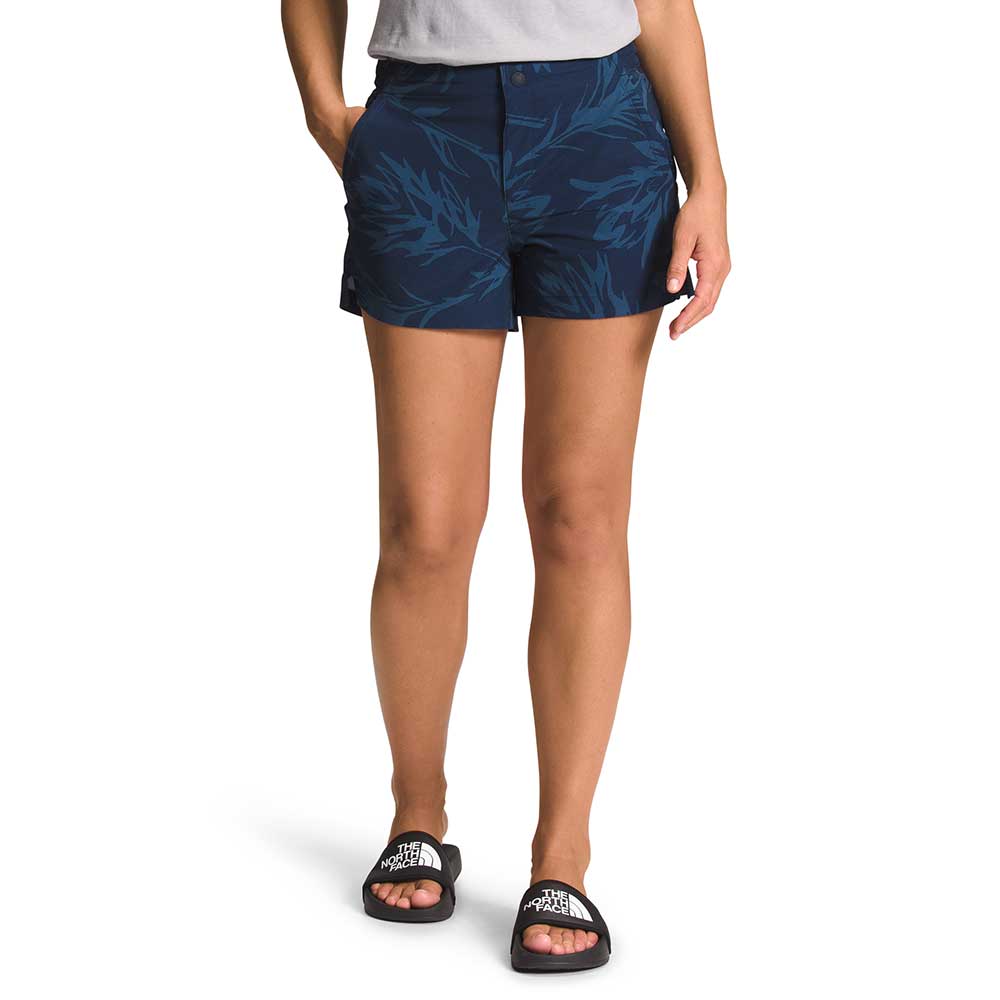 North Face, Pantaloncini da donna Never Stop Wearing - Summit Navy Stampa pennello tropicale